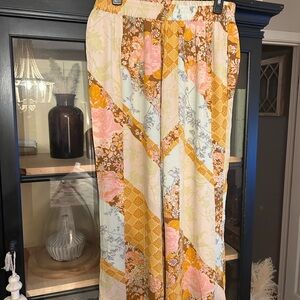 Free People On The Move Floral Patchwork Wide-Leg Pants